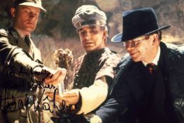 Wolf Kahler signed 12x8inch Indiana Jones colour photo. Dedicated.