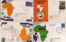 Collection of 4 'The Zaire River Expedition 1974-75' first day covers, stamped 1975, FDC.