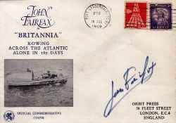 John Fairfax signed 'John Fairfax in Britannia rowing across the atlantic alone in 180 days' first d