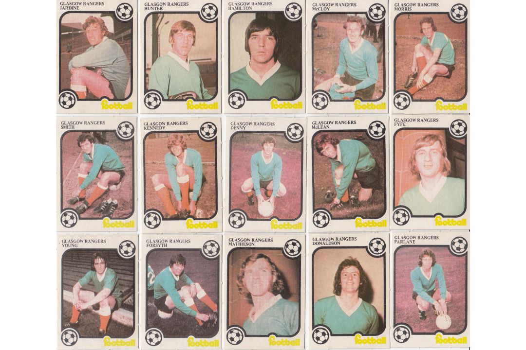 Lot of MONTY GUM - RANGERS 1975/76 Trade Cards ; A superb lot of 15 trading cards depicting Rangers