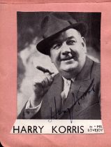 Harry Korris 4x3 inch black and white photo