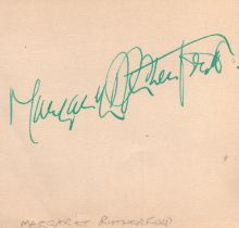 Margaret Rutherford signed album page