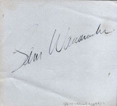 Sam Wanamaker signed album page