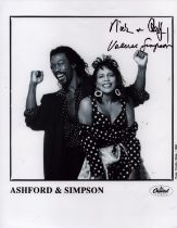 Ashford and Simpson sign 10X8 inch black and white photo