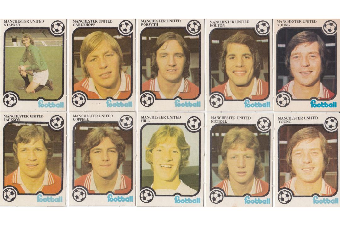 Lot of MONTY GUM - MAN UNITED 1975/76 Trade Cards ; A superb lot of 10 trading cards depicting Manch
