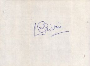 Laurence Olivier signed album page