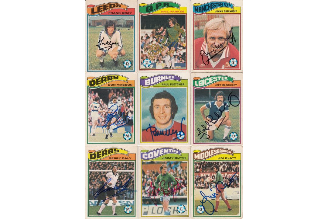 Lot of Autographed TOPPS Trading Cards ; Lot of 9 trading cards issued by Topps from various sets is