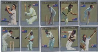 Lot of CRICKET Stickers ; Lot of 10 foil stickers depicting Australian Internationals, issued by Sca