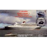 Stephen Payne O.B.E. signed FDC. Queen Mary 2 maiden voyage 1936. Stamped 16th April.