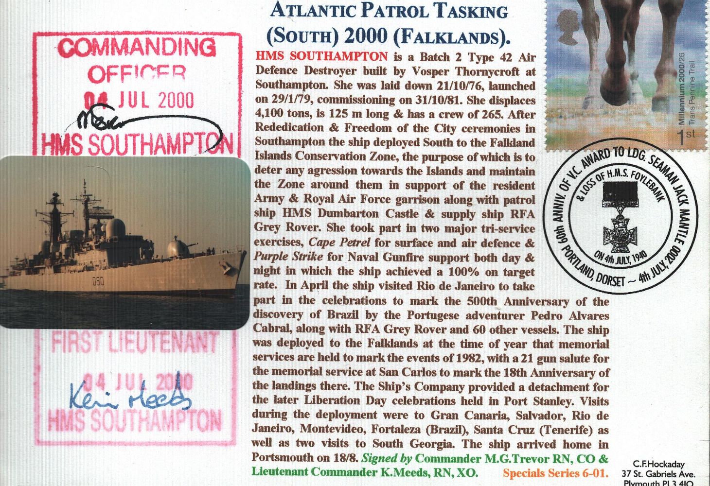 LIVE SIGNED FDC, STAMPS, NAVY AND MILITARY