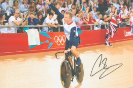 Chris Hoy signed 12x8inch London Olympics 2012 colour photo.