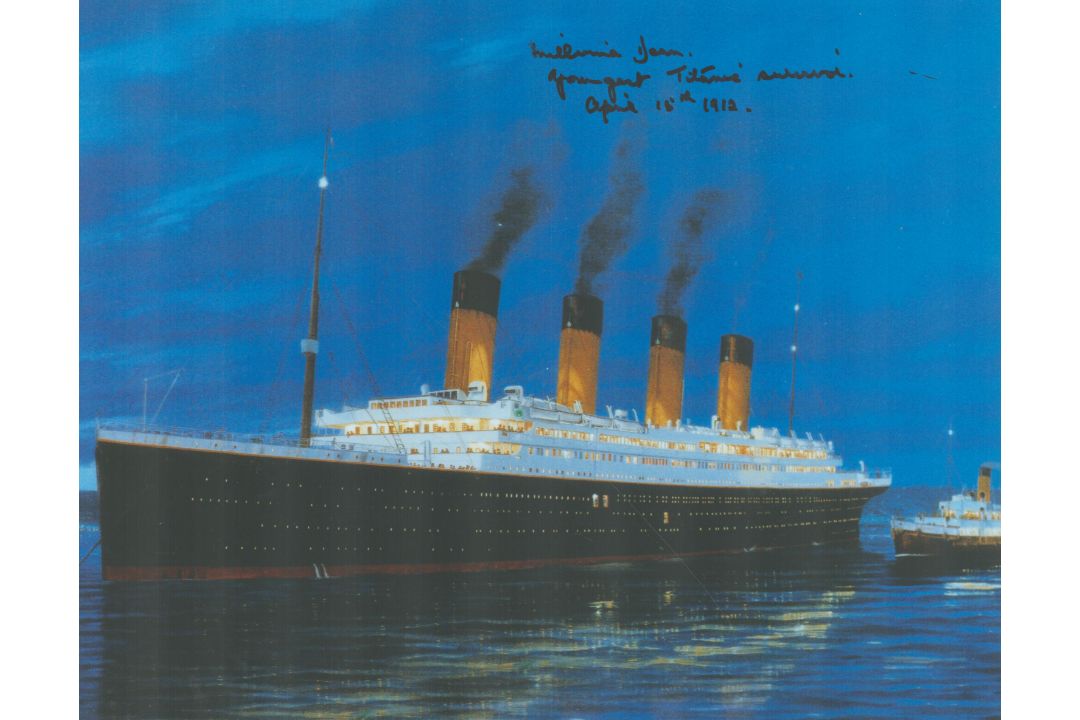 MILLVINA DEAN Youngest Titanic Survivor signed Titanic 8x10 Photo.