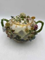 A Minton globular pot pourri vase and cover, circa 1850, design 19, painted with a view of Glen