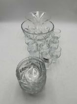 A set of Baccarat glass dessert bowls 10.5cm diam, including a serving bowl 8 x 22cm and eight