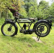 1925 Triumph Model P 494cc, black and green, registration number SV 9286 (non-transferable), frame
