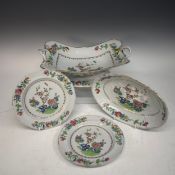 A 19th Century Spode 'Willis' part dinner Service, comprising of; a pedestal rectangular two-handled