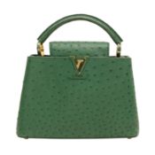 λ Louis Vuitton Emerald Ostrich Capucines BB