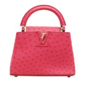 λ Louis Vuitton Hot Pink Ostrich Capucines Mini