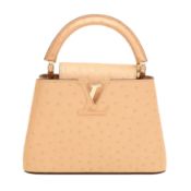 λ Louis Vuitton Rose Champagne Ostrich Capucines Mini