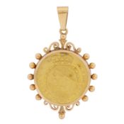 A Swiss coat of arms medallion pendant Yellow metal