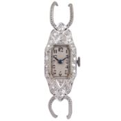 Ladies' Longines Art Deco Cocktail Watch Platinum and diamonds