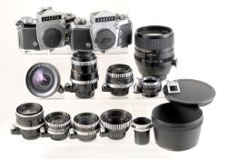 An Extensive Exakta SLR Outfit. With EIGHT Carl Zeiss lenses.