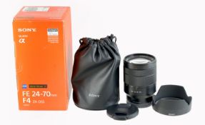 Sony FE 24-70mm f4 OSS Zoom Lens. E-mount 35mm full-frame.