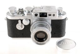 Chrome Leica IIIg, circa 1957. With collapsible f2.8 Elmar lens.
