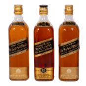 Johnnie Walker Black Label (Various Eras) - 3 bottles Scotch Whisky