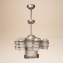 Art Deco, Europe A Modernist Six-Branch Chandelier or Pendant