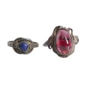 Georg Jensen (Danish) and one other Two Arts and Crafts rings