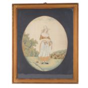 A group of five George II silkwork pictures Early 19th century