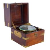 A fine quality 19th century brass bound mahogany cased marine chronometer by Thomas Adams 36 Lombard
