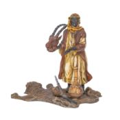 Franz Xaver Bergman (1861-1936), a cold-painted bronze figure of an Arab trader early 20th century