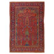 A fine Kashan prayer rug, central Persia
