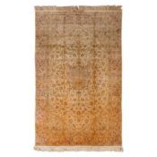 A very fine, signed silk Isfahan carpet, central Persia