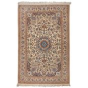 An extremely fine part silk Nain rug, central Persia
