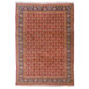 A very fine part silk signed Tabriz carpet, north-west Persia
