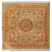 A very fine part silk Tabriz carpet, north-west Persia