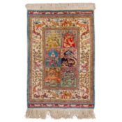A fine and signed silk Hereke rug, Turkey