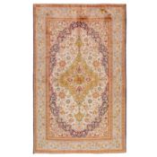 A very fine silk Qum rug, central Persia