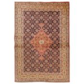 An extremely fine silk Qum rug, central Persia