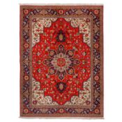 An unusual fine Tabriz rug, north-west Persia