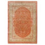 An extremely fine signed silk Hereke carpet, Turkey