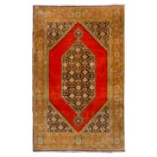A very fine silk Qum rug, central Persia
