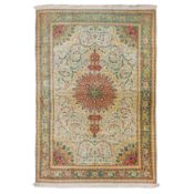 A very fine part silk Tabriz carpet, north-west Persia