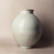 A Korean white-glazed 'dalhangari' 'moon' jar, Joseon dynasty, 17th/18th century 조선, 17/18세기 달항아리
