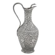 Kashmir circa 1880 A late 19th century Anglo – Indian unmarked silver claret jug