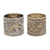 Possibly French circa 1900 A heavy pair of late 19th / early 20th century continental parcel gilt si