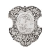 German dated 1727 An early 18th century silver plaque